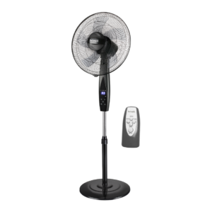 Ventilador de Pie BVVP50 — silencioso, 3 velocidades, control remoto, 50W, Ø40cm