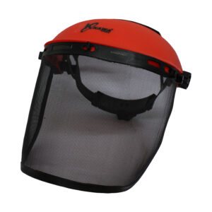 Visera de protección facial con rejilla metálica