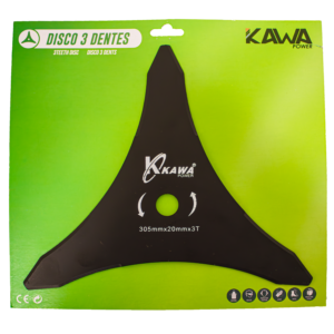 Disco de desbrozadora de 3 dientes con puntas curvas